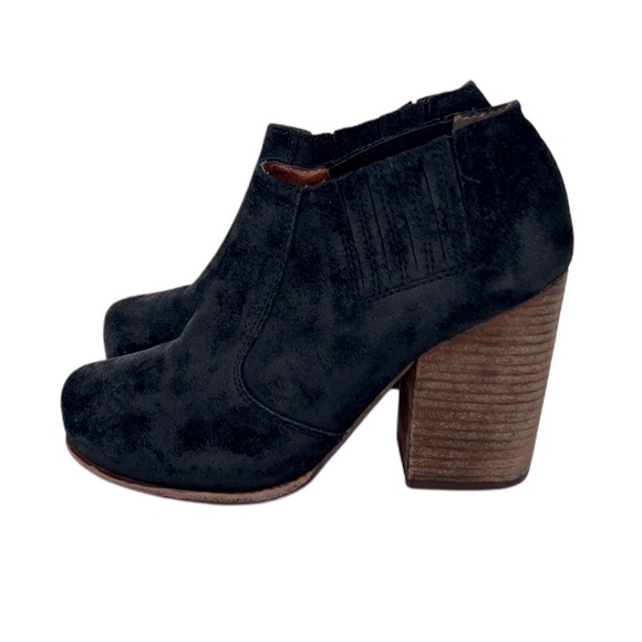 Jeffrey Campbell Yorktown Black Chunky Heeled Leather Ankle Boots Boho 8.5 - Picture 4 of 14